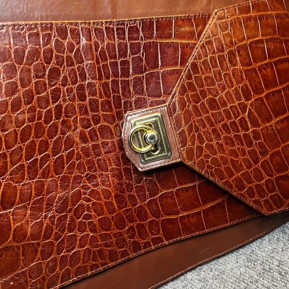 Crocodile Embossed Leather Backpack Womens Adjustable Straps Pocket Boho Casual - Picture 2 of 7